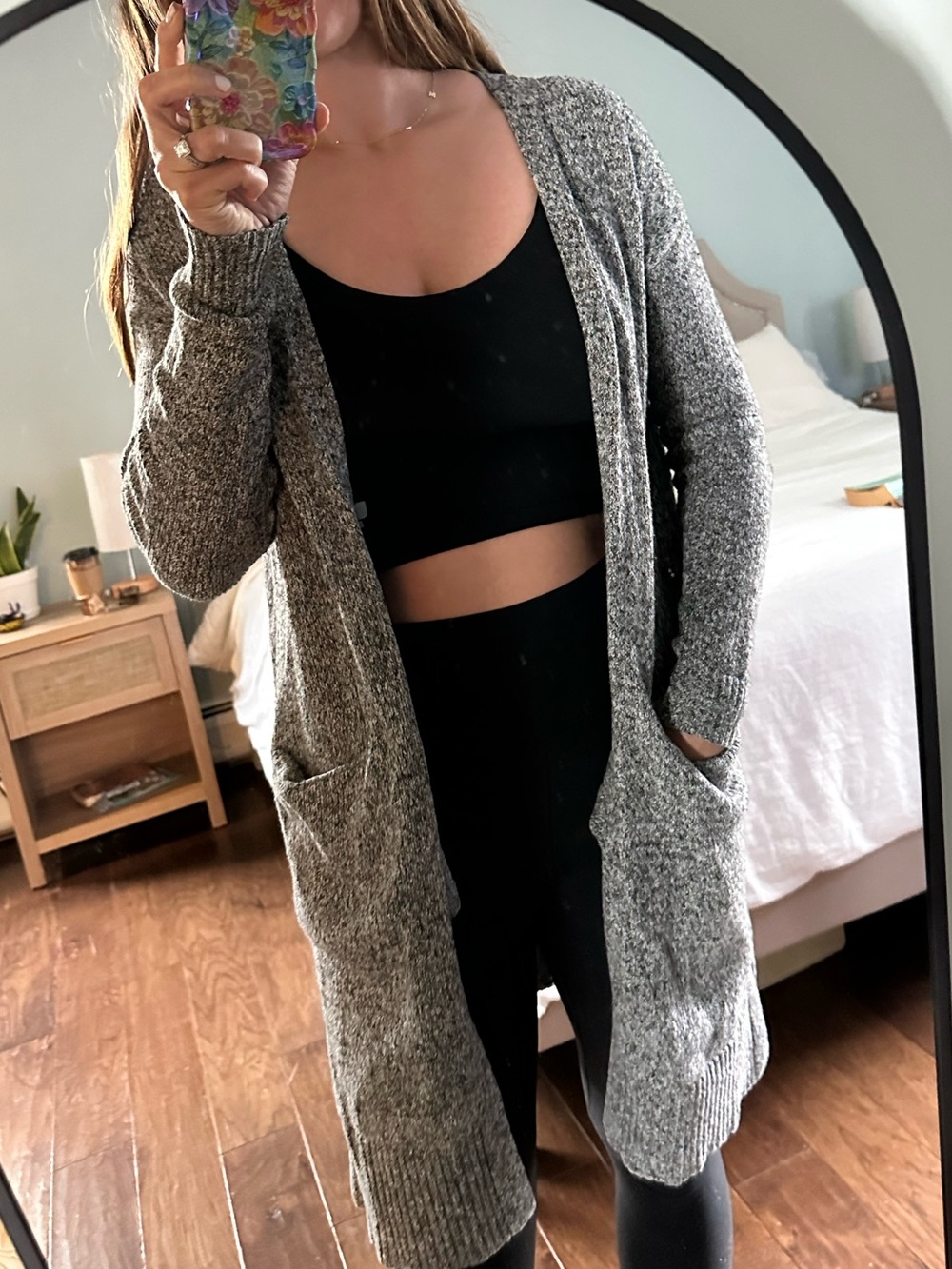 Old Navy cotton blend Grey long cardigan duster | size S